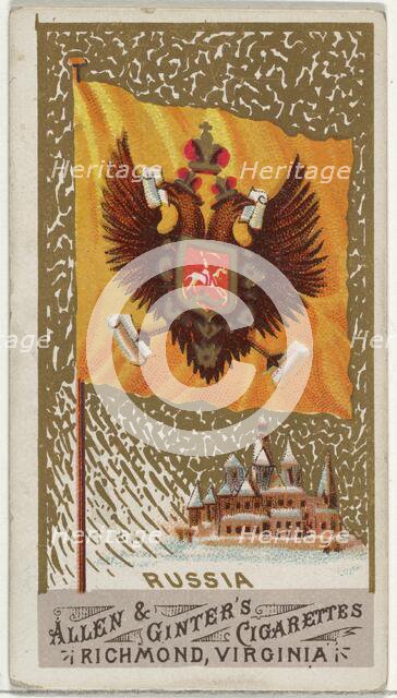 Russia, from Flags of All Nations, Series 1 (N9) for Allen & Ginter Cigarettes Brands, 1887. Creator: Allen & Ginter.