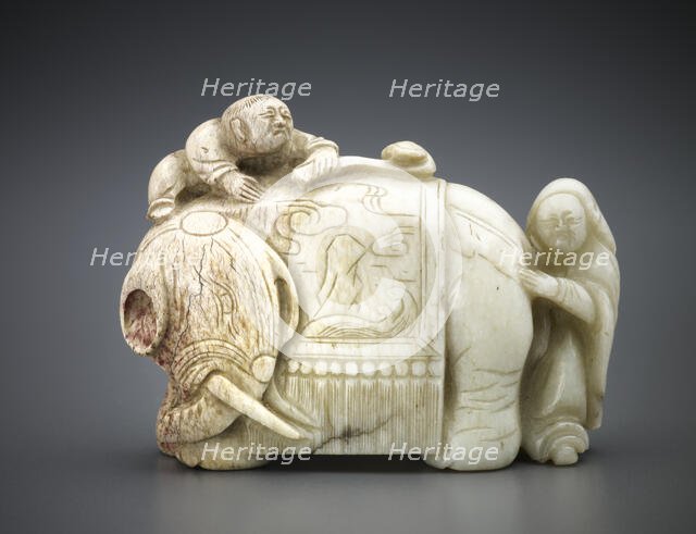 Elephant and attendants, Ming dynasty, 17th century. Creator: Unknown.