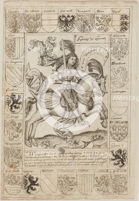 Maximilian, Duke of Austria, on Horseback, 1492. Creator: Master of the Strassburg Chronicle.