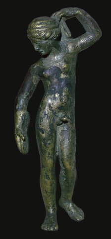 Roman copper alloy figure of the god Hermaphrodite? Artist: Unknown