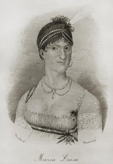Maria Luisa of Parma (1751-1819), 1851. Creators: Miranda, Martínez.