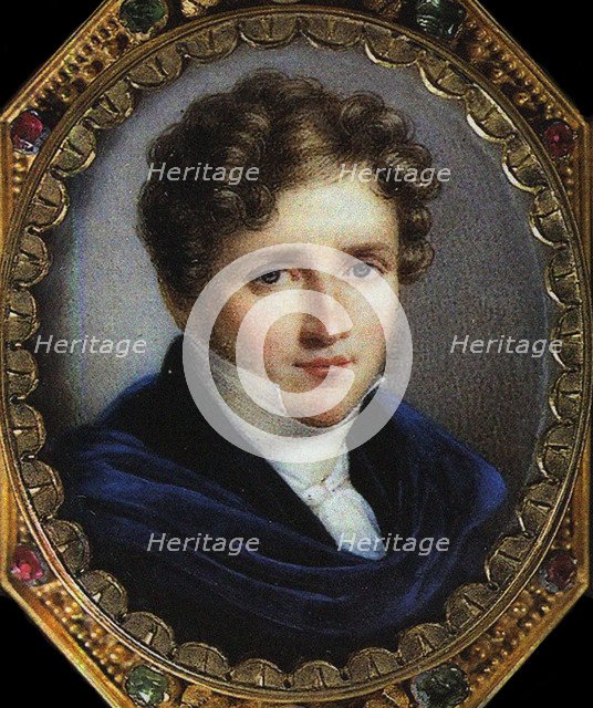 Portrait of the author Alfred de Vigny (1797-1863), 1825. Artist: Mansion, Simon Nicolas (1773-1854)