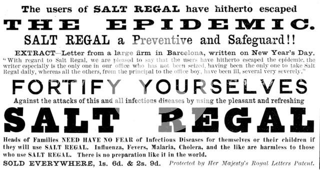 Advertisement for Salt Regal, 1890. Creator: Unknown.