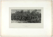 Sappers going to the trenches, from Souvenirs d’Italie: Expédition de Rome, 1854. Creator: Auguste Raffet.