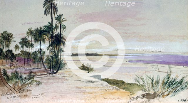 'Wadi Halfeh', 3rd Febuary 1867. Artist: Edward Lear