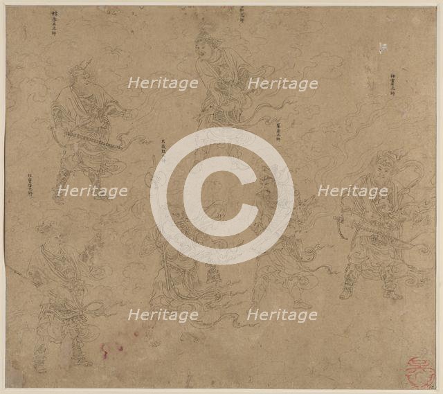 Album of Daoist and Buddhist Themes: Procession of Daoist Deities: Leaf 13, 1200s. Creator: Unknown.