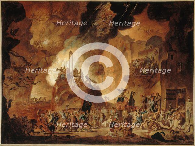 Revolutionary satirical allegory: the triumph of Marat in the underworld, c1790 — 1800. Creator: Nicolas Antoine Taunay.