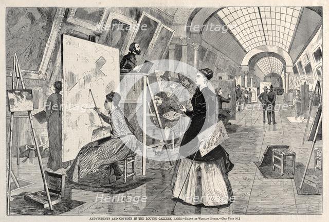Art Students and Copyists in the Louvre Gallery, Paris, 1864. Creator: Winslow Homer (American, 1836-1910).