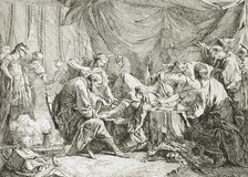 Wounded Antiochus after His Fall Dictating His Will, 1738. Creator: Noël Hallé.