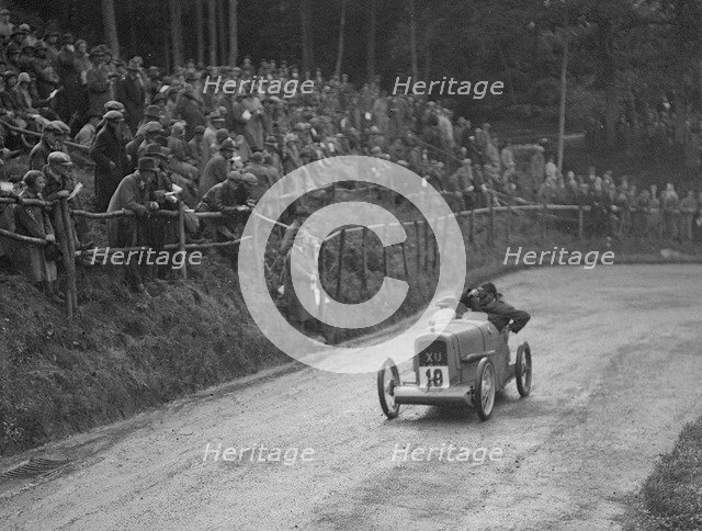 Austin 7 Gordon England Brooklands at the MAC Shelsley Walsh Hillclimb, Worcestershire, 1927. Artist: Bill Brunell.