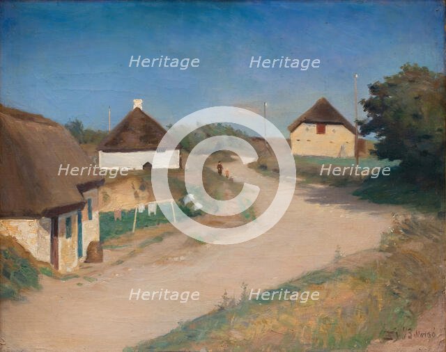 Houses Alongside a Road in Morso, Jutland, 1893. Creator: Fridolin Johansen.