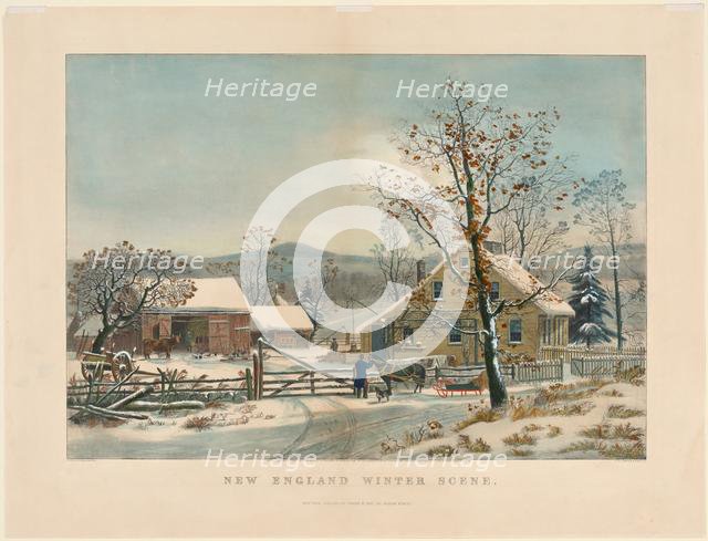 New England Winter Scene, 1861. Creator: James Merritt Ives (American, 1824-1895), and ; Nathaniel Currier (American, 1813-1888).