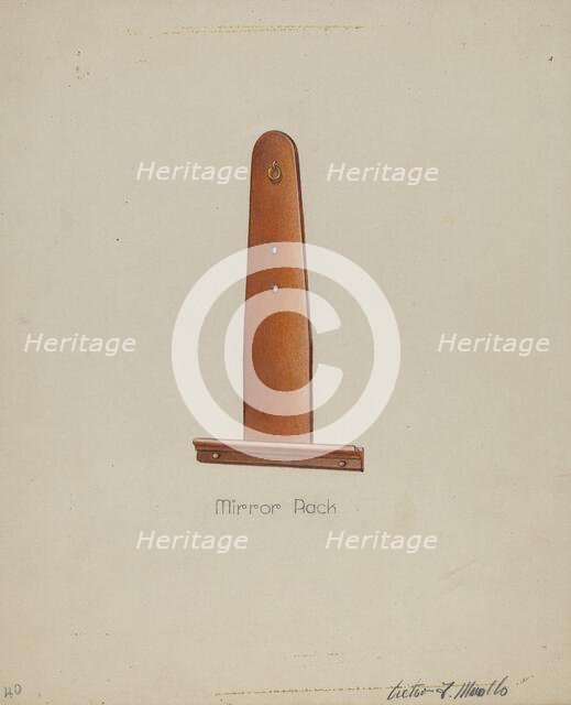 Shaker Mirror Rack, 1935/1942. Creator: Victor F. Muollo.