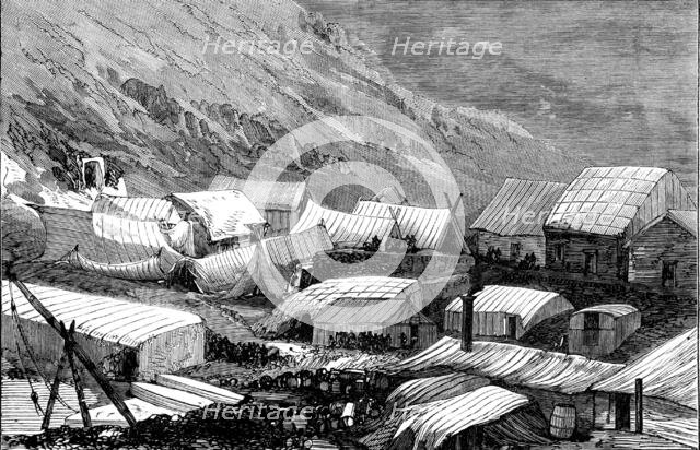 Encampment of officers and crew, 1871. Creator: Unknown.