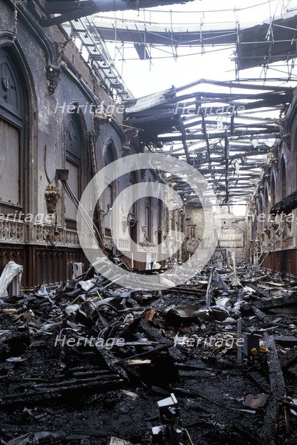 Fire damage at St George's Hall, Windsor Castle, Windsor, Berkshire, 1992. Artist: Unknown