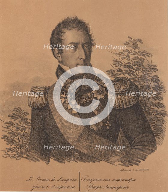 Portrait of Count Alexandre Andrault de Langeron (1763-1831), 1820. Creator: Hampeln, Carl, von (1794-after 1880).