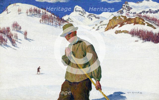 Skier, 1899. Creator: Giacometti, Giovanni (1868-1933).