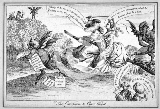 'The excursion to Cain Wood', 1771. Artist: Anon