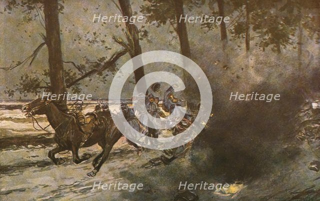 'Sur la route de Souain a Somme-Py : une marmite', 1915. Creator: Francois Flameng.