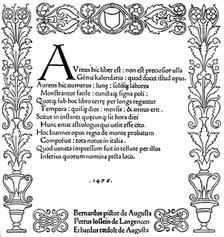 Title page of Kalendarium by Regiomontanus, 1476, (1893). Artist: Unknown