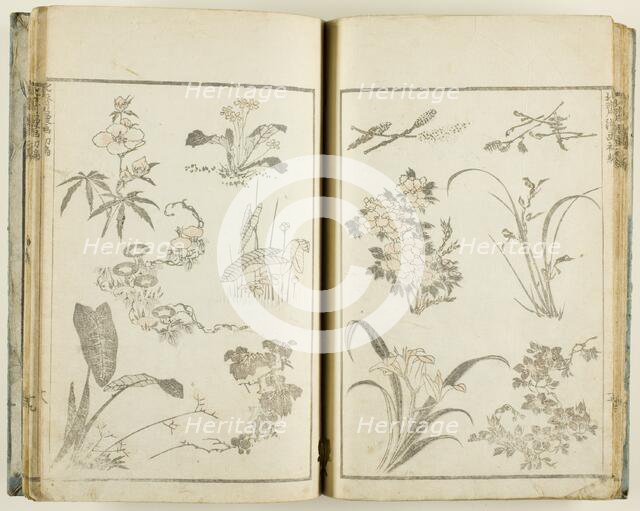 Hokusai manga (Sketches of Hokusai), v. 1-3, 5-11, and 14 of 15, Japan, 1812/78. Creator: Hokusai.