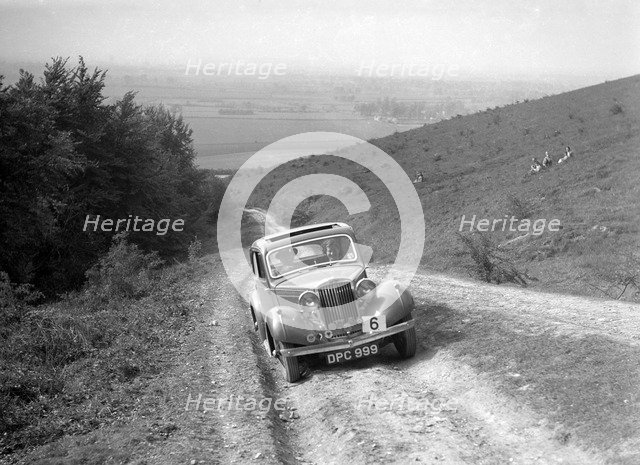 1935 Talbot 10 1185 cc competing in a Talbot CC trial. Artist: Bill Brunell.