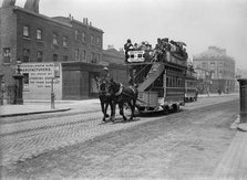 Horse tram, South London, c1900. Artist: Unknown.