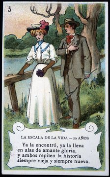 Collection of stickers 'Scale of life' number 5, 20th century. Creator: Mestres, Apeles (1854 - 1936).