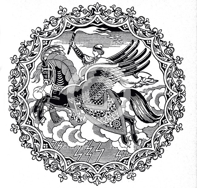 Ilya Muromets, 1934. Artist: Bilibin, Ivan Yakovlevich (1876-1942)