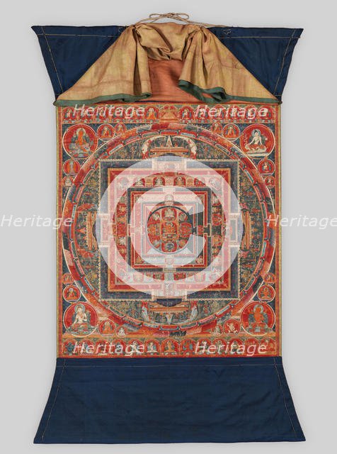 Mandala of the Forms of Manjushri, the Bodhisattva of Transcendent Wisdom, late 14th century. Creator: Unknown.