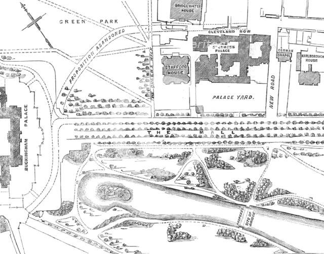 Plan of the New Opening into St. James's-Park, 1856.  Creator: Unknown.