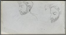 Sketchbook, page 65: Study of Faces in Profile. Creator: Ernest Meissonier (French, 1815-1891).
