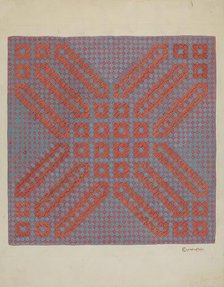 Coverlet - Section of Reverse Side, c. 1937. Creator: Cornelius Christoffels.