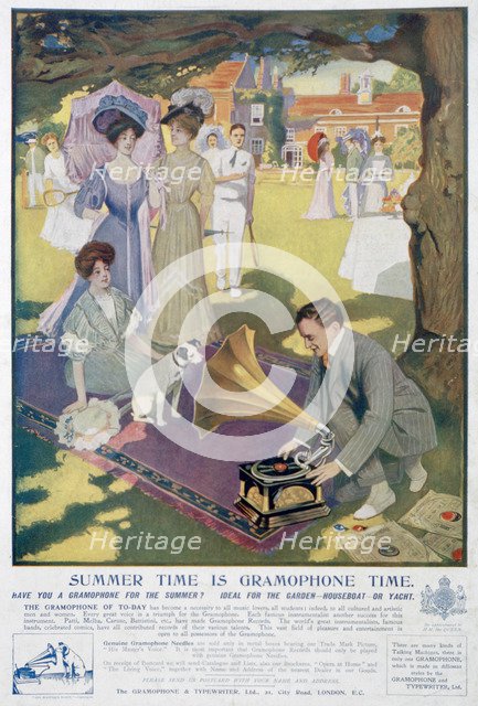 Advert for the Gramophone and Typewriter Co, 1907. Artist: Unknown