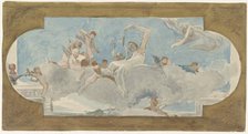 Ceiling painting with figures seated on clouds, 1872-1904. Creator: Wilhelm Cornelis Bauer.