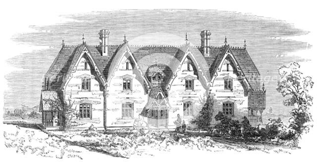 Model cottages for labourers at Althorp, Northamptonshire, 1868. Creator: Unknown.