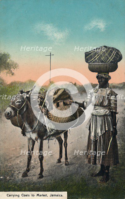'Carrying Coals to Market, Jamaica', early 20th century. Creator: Unknown.