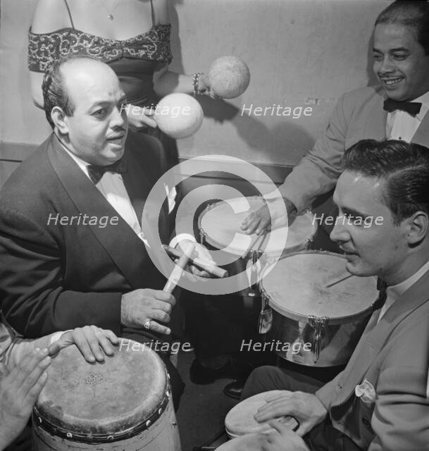 Portrait of Noro Morales and Humberto López Morales, Glen Island Casino(?), N.Y., ca. July 1947. Creator: William Paul Gottlieb.