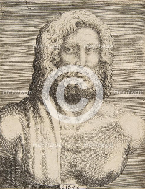 Bust of Jupiter, ca 1531-76. Creator: Giulio Bonasone.