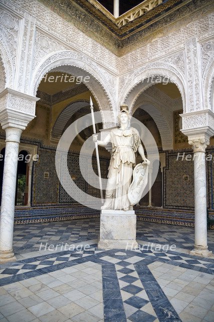 Roman-Classical sculpture in the courtyard, House of Pilate, Seville, Andalusia, Spain, 2007. Artist: Samuel Magal