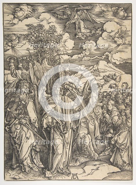 The Four Angels Holding the Winds, from The Apocalypse, German Edition, 1498, ca. 1498. Creator: Albrecht Durer.