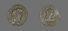 Tetradrachm (Coin) Portraying Emperor Nero, 64-65. Creator: Unknown.