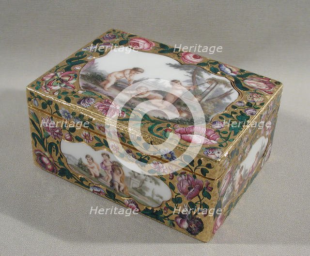 Snuffbox with scenes of children in pastoral settings, 1752-53. Creator: Jean François Breton.