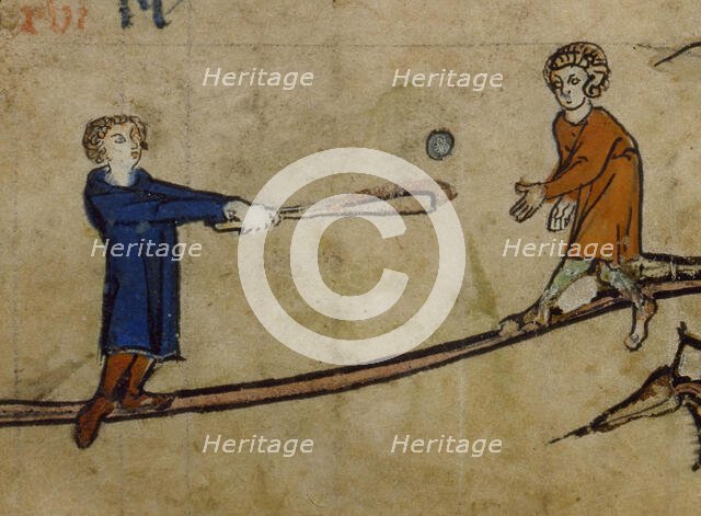 Men playing a ball game, c1301.  Creator: Unknown.