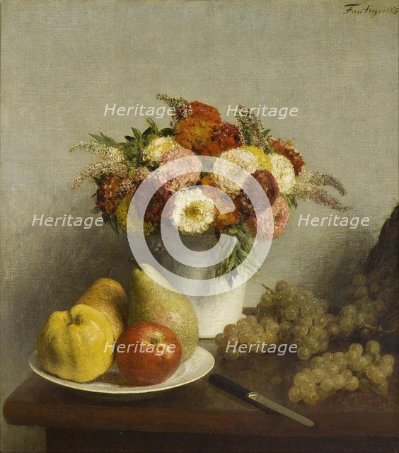 Flowers and Fruit, 1865. Artist: Fantin-Latour, Henri (1836-1904)
