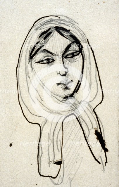 'Portrait of Jeanne Duval', mid 19th century. Artist: Charles Pierre Baudelaire