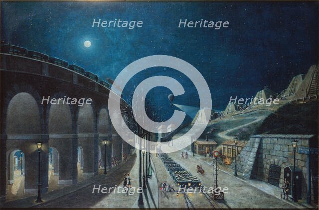 Point-du-Jour Viaduct and Bastion 35, in March 1870. Creator: Jules Mary.