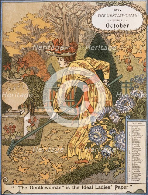 "The Gentlewoman" Calendar for October 1897. Creator: Unknown.