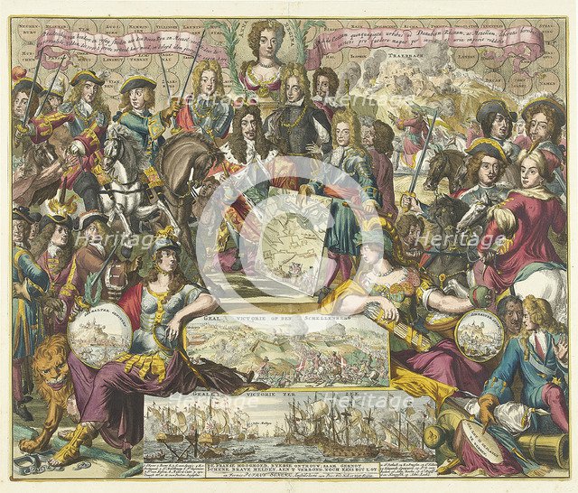 Allegory of the victory of the Allies in 1704, 1704-1705. Artist: Hooghe, Romeyn de (1645-1708)