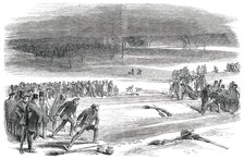 Curling Match between the Earl of Mansfield and the Earl of Eglington, on Airthrie Loch, 1850. Creator: Unknown.